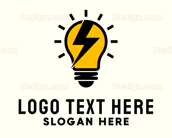 Lightbulb Lightning Energy Logo