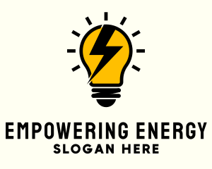 Lightbulb Lightning Energy logo design