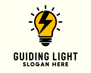 Lightbulb Lightning Energy logo design