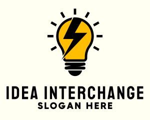 Lightbulb Lightning Energy logo design