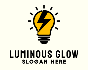 Lightbulb Lightning Energy logo design