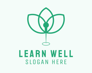 Natural Plant Wellness Needle logo design