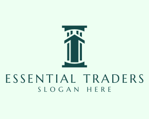 Stock Trader Pillar  logo design