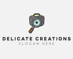 Camera Magnifying Glass logo design