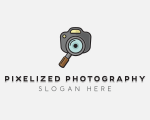 Camera Magnifying Glass logo design