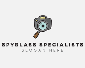 Camera Magnifying Glass logo design