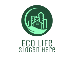 Eco Green City  Buildings logo design