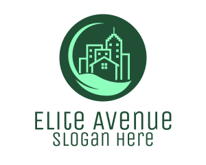 Eco Green City  Buildings logo design