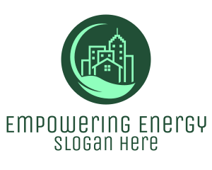 Eco Green City  Buildings logo design