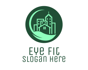 Eco Green City  Buildings logo design