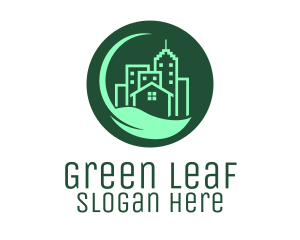 Eco Green City  Buildings logo design