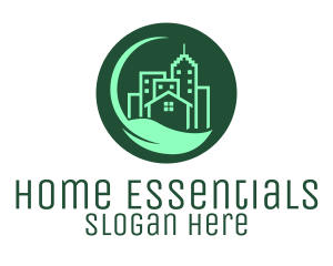 Eco Green City  Buildings logo design