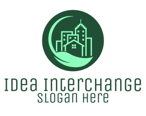 Eco Green City  Buildings logo design