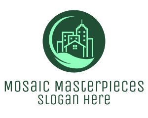 Eco Green City  Buildings logo design