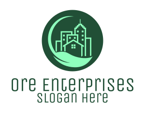 Eco Green City  Buildings logo design