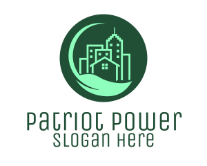 Eco Green City  Buildings logo design