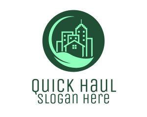 Eco Green City  Buildings logo design