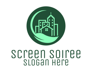 Eco Green City  Buildings logo design