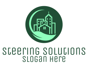 Eco Green City  Buildings logo design