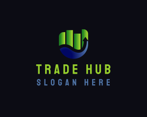 Graph Arrow Trading Statistics logo design