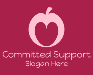 Pink Apple Love logo design