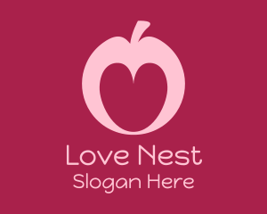 Pink Apple Love logo design