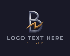 Lightning Bolt Letter B logo