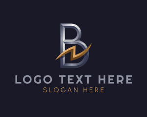 Lightning Bolt Letter B Logo