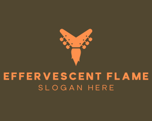 Flaming Guitar Instrument logo design