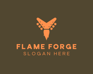 Flaming Guitar Instrument logo design