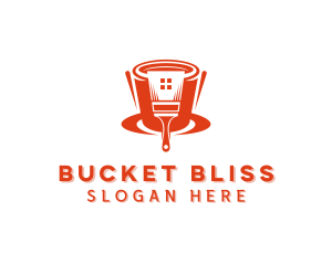 House Painting Bucket logo design