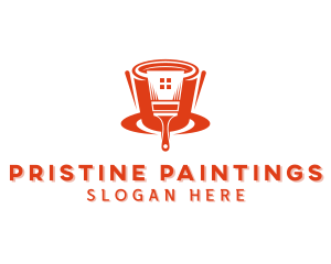 House Painting Bucket logo design