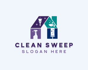 Cleaning Sanitation Housekeeper logo design