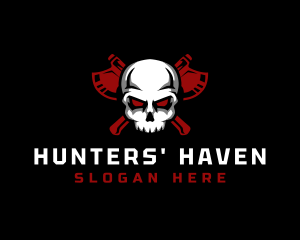 Skull Axe Hunter logo design