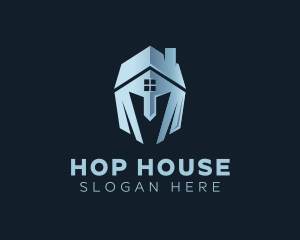 House Helmet Broker logo design