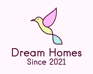 Pastel Hummingbird Outline logo