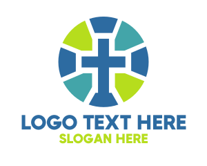 Mosaic Cross Badge logo design