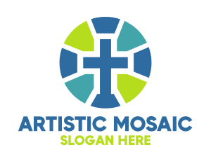 Mosaic Cross Badge logo