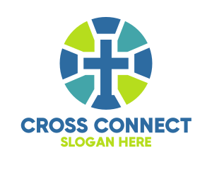 Mosaic Cross Badge logo design