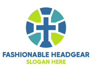 Mosaic Cross Badge logo design