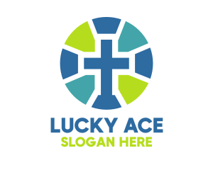 Mosaic Cross Badge logo design