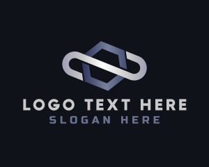 Metallic Hexagon Loop logo