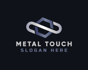 Metallic Hexagon Loop logo
