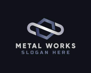 Metallic Hexagon Loop logo