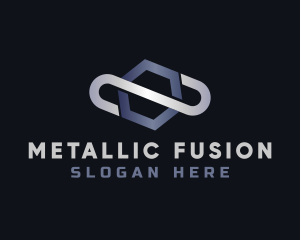 Metallic Hexagon Loop logo