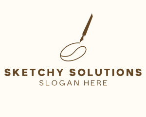 Coffee Bean Drawing logo