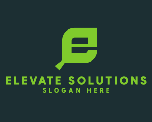 Organic Leaf Letter E logo design