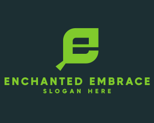 Organic Leaf Letter E logo design