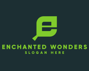 Organic Leaf Letter E logo design