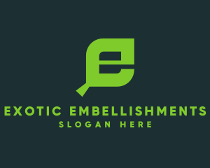 Organic Leaf Letter E logo design